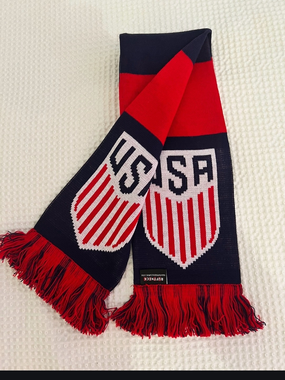 World Cup USA Red & Navy Soccer Scarf